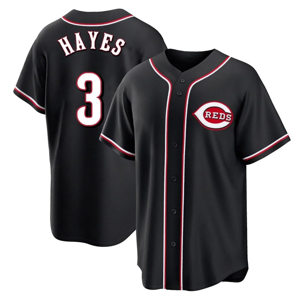BIPIHUC C.Reds #3 Ke'Bryan Hayes Player Black Fashion Out Home Game Stitched Jerseys