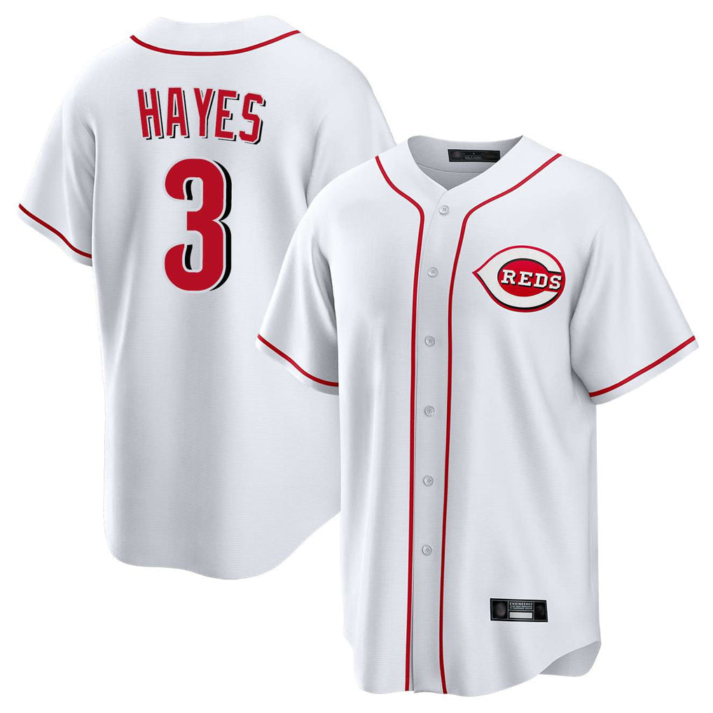 BIPIHUC C.Reds #3 Ke'Bryan Hayes Player White Game Home Stitched Jerseys