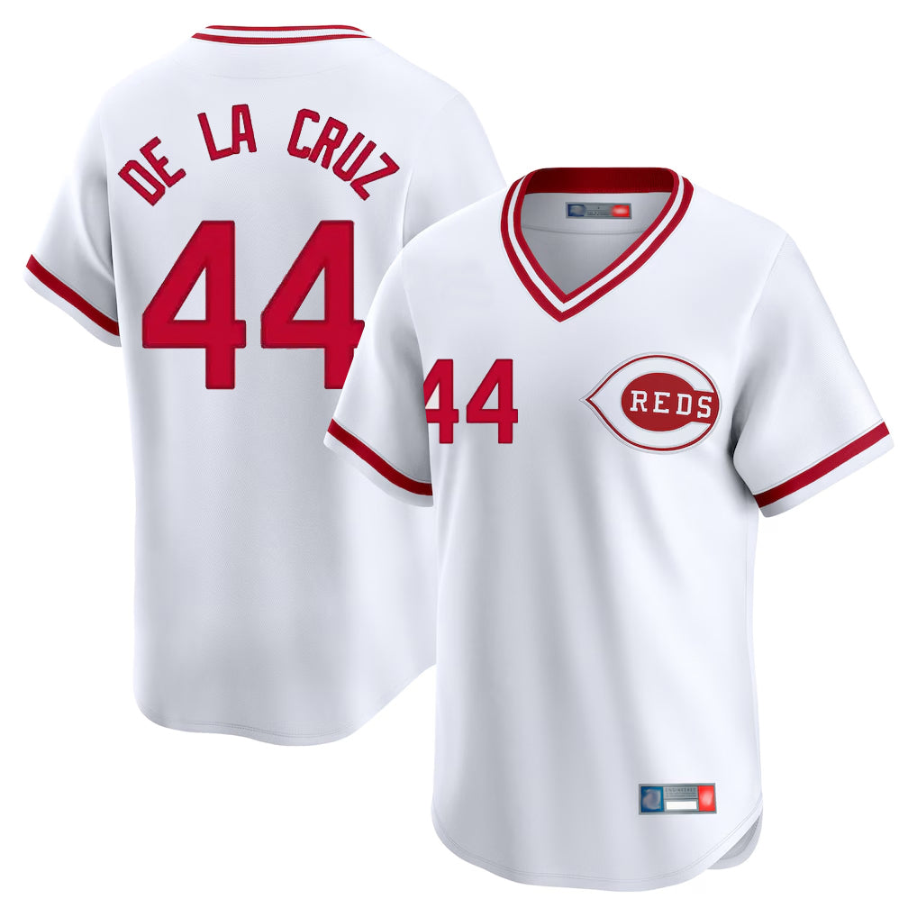 BIPIHUC C.Reds #44 Elly De La Cruz Player White Cooperstown Collection Limited Stitched Jerseys