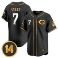 BIPIHUC C.Reds #7 Spencer Steer Player Black-Gold Vapor Premier Limited Home Stitched Jerseys