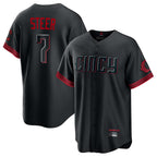 BIPIHUC C.Reds #7 Spencer Steer Player Black City Connect Home Game Stitched Jerseys