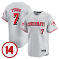 BIPIHUC C.Reds #7 Spencer Steer Player Gray Vapor Premier Limited Home Stitched Jerseys