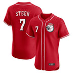 BIPIHUC C.Reds #7 Spencer Steer Player Red Limited Elite Home Game Stitched Jerseys