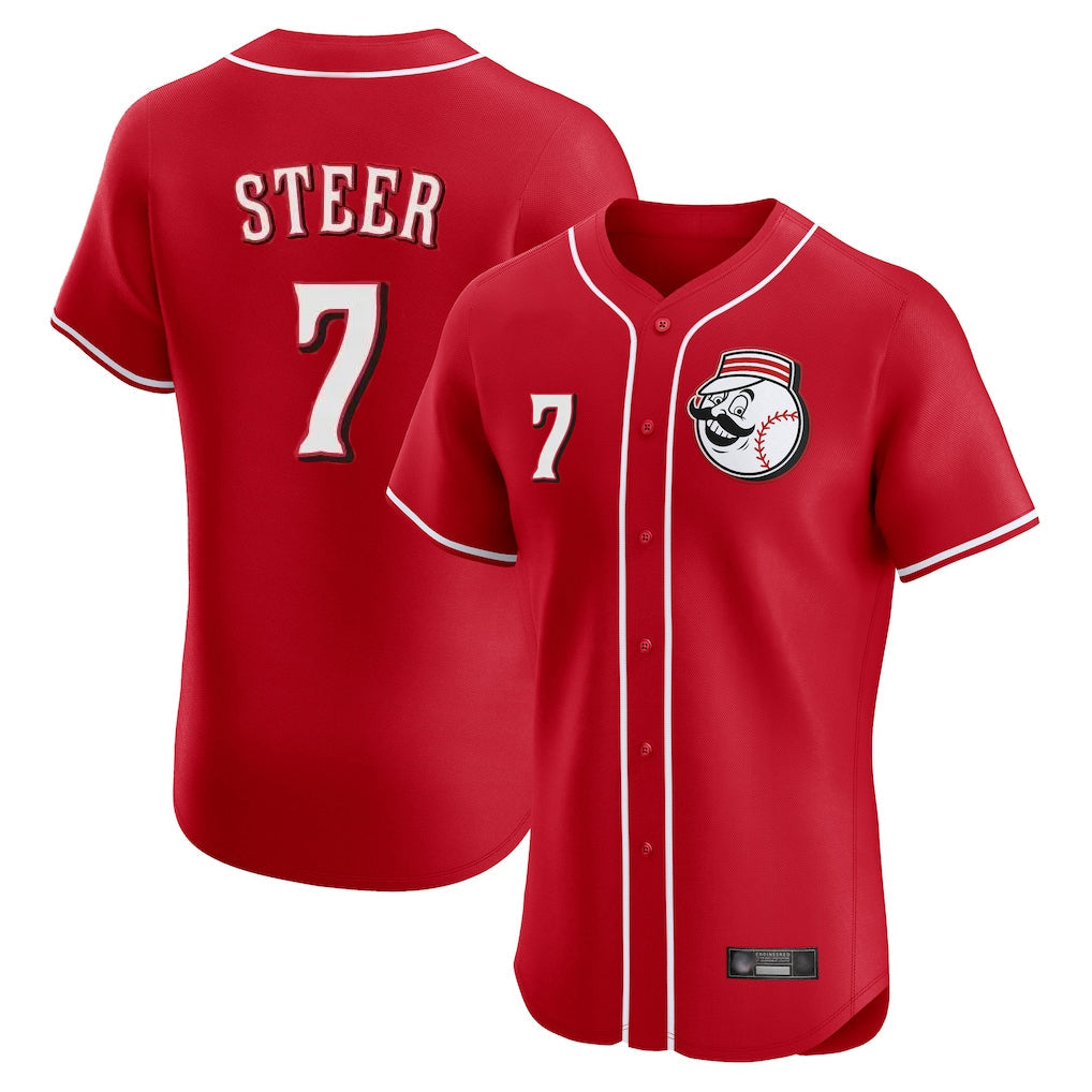 BIPIHUC C.Reds #7 Spencer Steer Player Red Limited Elite Home Game Stitched Jerseys