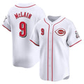 BIPIHUC C.Reds #9 Matt McLain Player White Home Limited Stitched Jerseys