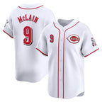 BIPIHUC C.Reds #9 Matt McLain Player White Home Limited Stitched Jerseys