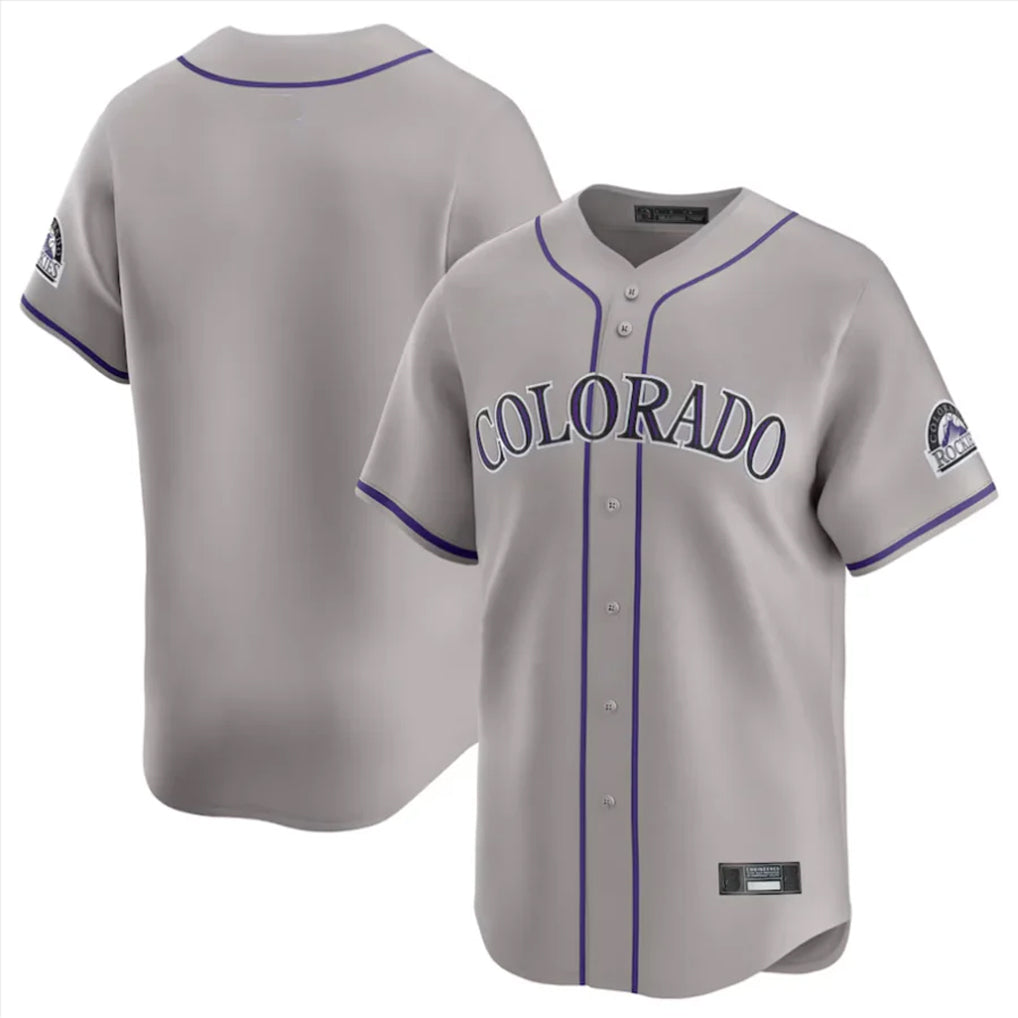 BIPIHUC C.Rockies Gray Limited Home Blank Player Stitched Jerseys