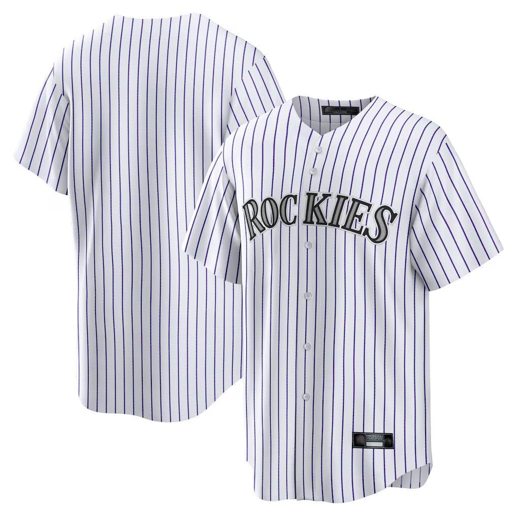 BIPIHUC C.Rockies White Game Home Blank Player Stitched Jerseys