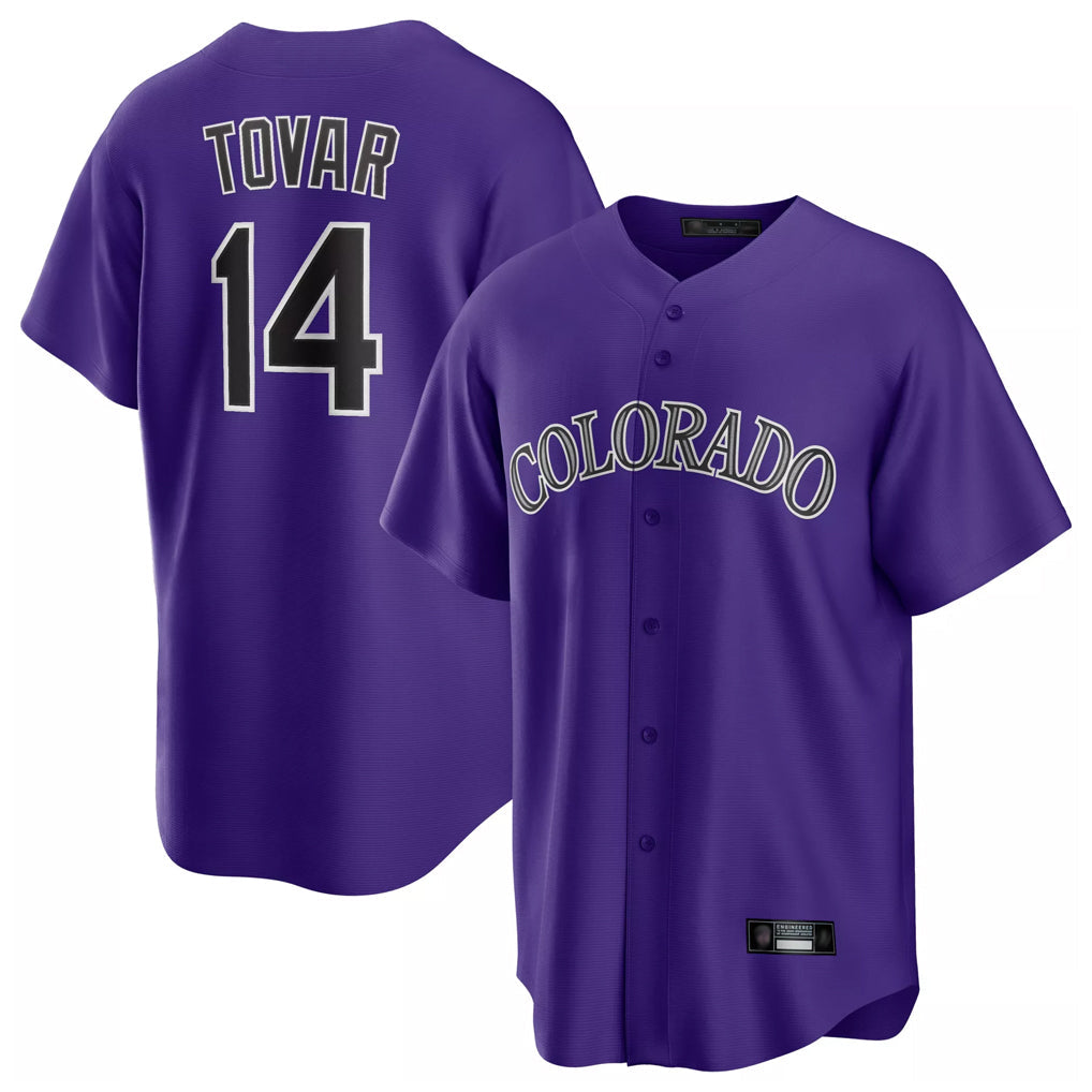 BIPIHUC C.Rockies #14 Ezequiel Tovar Player Purple Game Home Stitched Jerseys