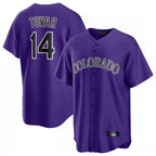 BIPIHUC C.Rockies #14 Ezequiel Tovar Player Purple Game Home Stitched Jerseys