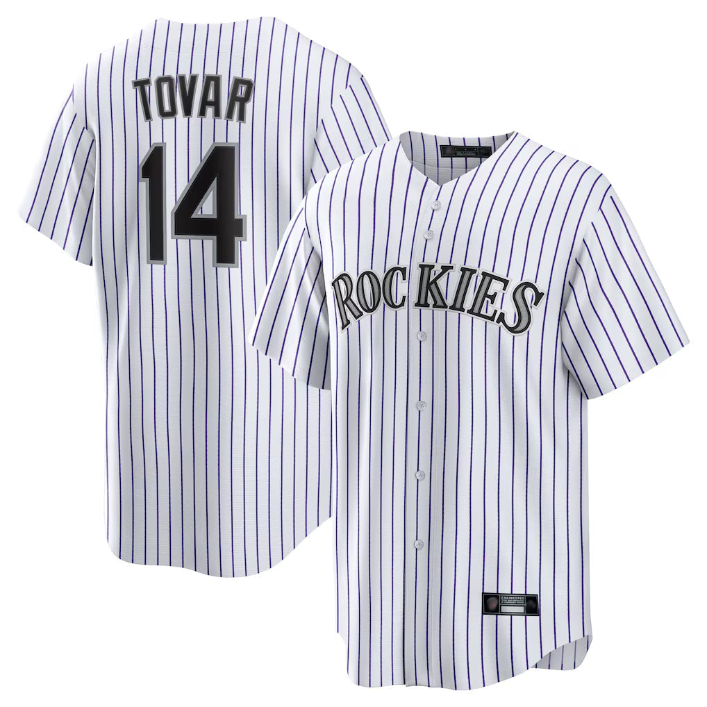 BIPIHUC C.Rockies #14 Ezequiel Tovar Player White Game Home Stitched Jerseys