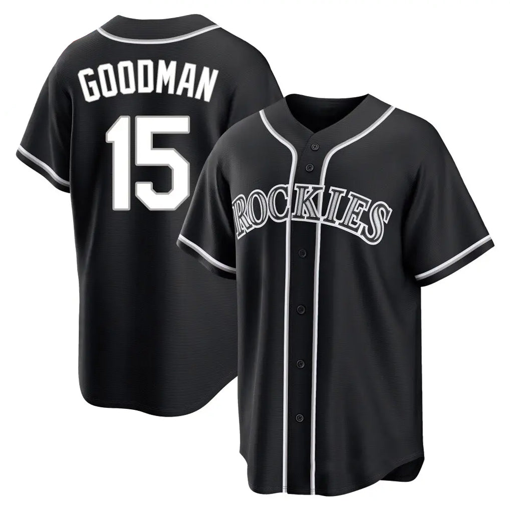 BIPIHUC C.Rockies #15 Hunter Goodman Player Black Fashion Out Home Game Stitched Jerseys