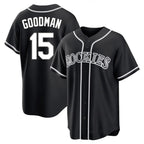 BIPIHUC C.Rockies #15 Hunter Goodman Player Black Fashion Out Home Game Stitched Jerseys