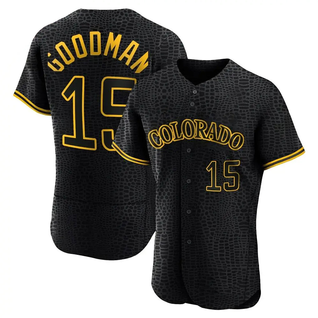 BIPIHUC C.Rockies #15 Hunter Goodman Player Black Snake Skin City Limited Elite Home Stitched Jerseys