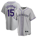 BIPIHUC C.Rockies #15 Hunter Goodman Player Gray Game Home Stitched Jerseys
