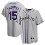 BIPIHUC C.Rockies #15 Hunter Goodman Player Gray Game Home Stitched Jerseys
