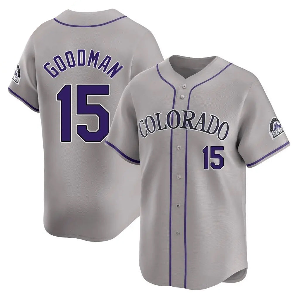 BIPIHUC C.Rockies #15 Hunter Goodman Player Gray Limited Home Stitched Jerseys