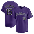 BIPIHUC C.Rockies #15 Hunter Goodman Player Purple Limited Home Stitched Jerseys