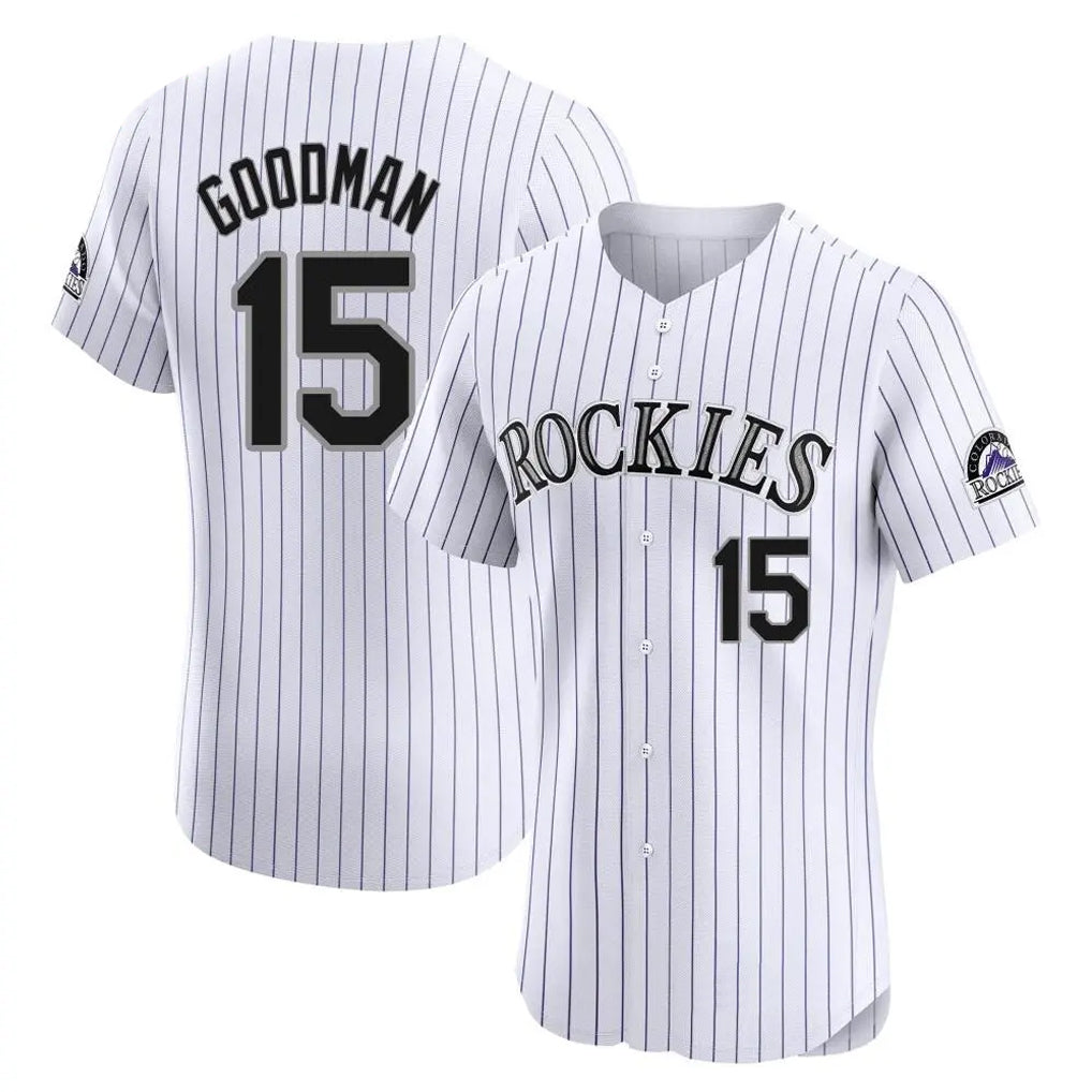 BIPIHUC C.Rockies #15 Hunter Goodman Player White Limited Elite Home Stitched Jerseys