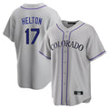 BIPIHUC C.Rockies #17 Todd Helton Player Gray Game Home Stitched Jerseys
