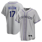 BIPIHUC C.Rockies #17 Todd Helton Player Gray Game Home Stitched Jerseys