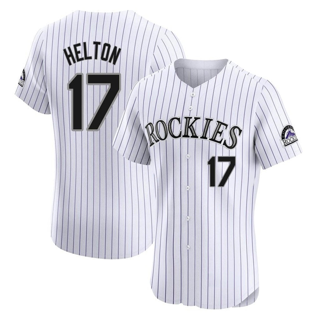 BIPIHUC C.Rockies #17 Todd Helton Player White Limited Elite Home Stitched Jerseys