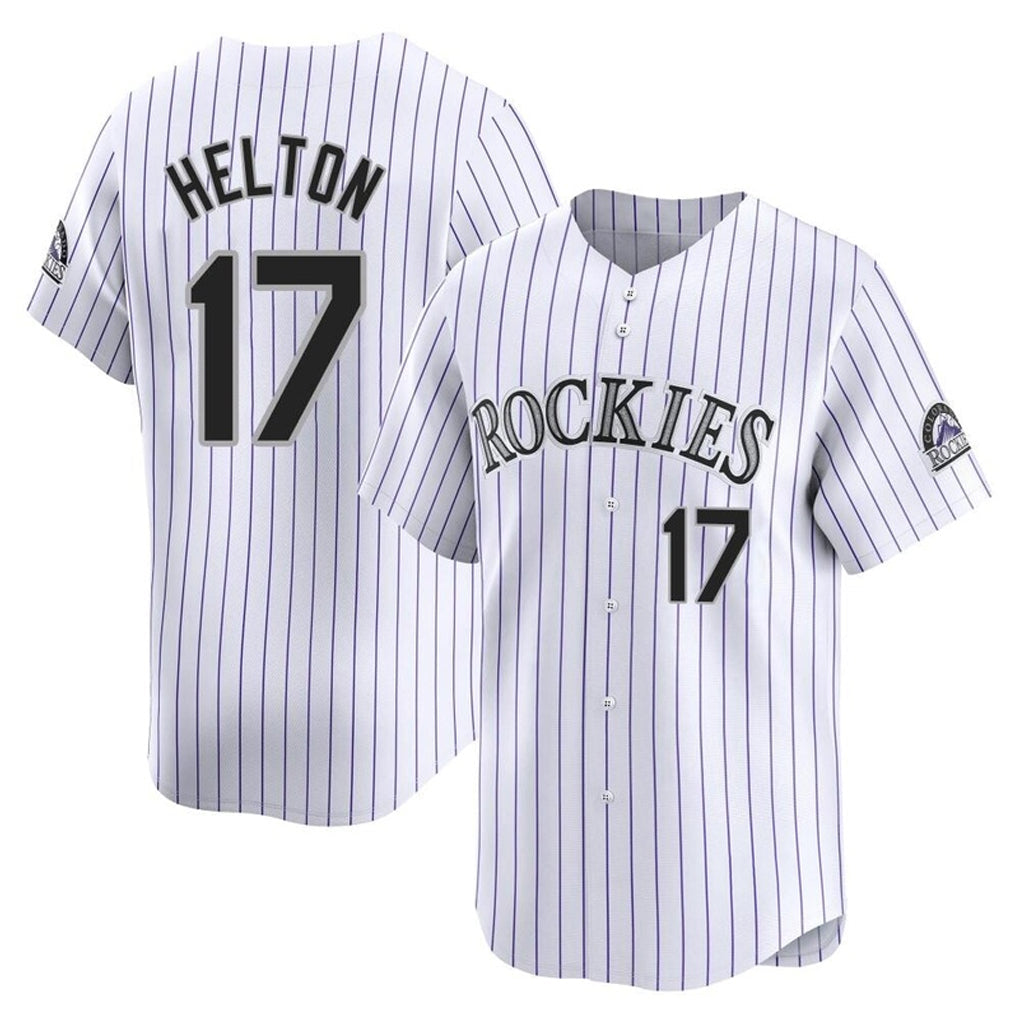 BIPIHUC C.Rockies #17 Todd Helton Player White Limited Home Stitched Jerseys