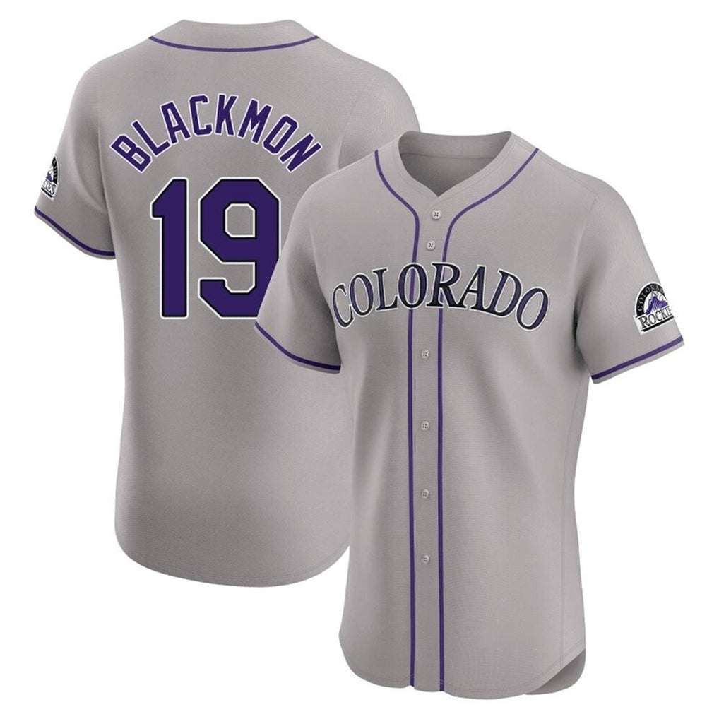 BIPIHUC C.Rockies #19 Charlie Blackmon Player Gray Limited Elite Home Stitched Jerseys