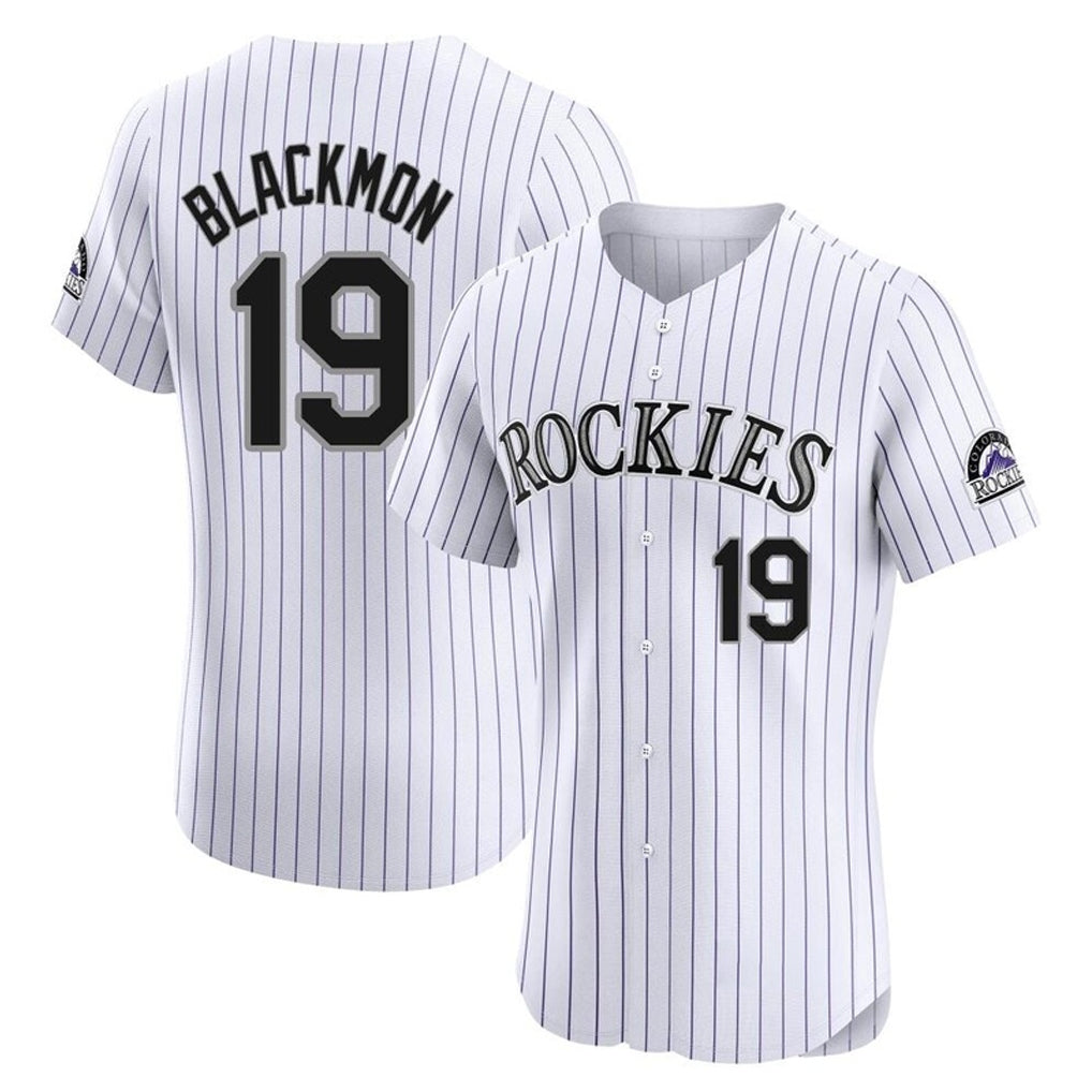 BIPIHUC C.Rockies #19 Charlie Blackmon Player White Limited Elite Home Stitched Jerseys