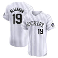 BIPIHUC C.Rockies #19 Charlie Blackmon Player White Limited Elite Home Stitched Jerseys