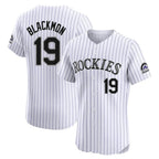 BIPIHUC C.Rockies #19 Charlie Blackmon Player White Limited Elite Home Stitched Jerseys