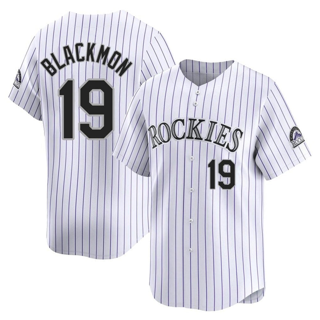 BIPIHUC C.Rockies #19 Charlie Blackmon Player White Limited Home Stitched Jerseys
