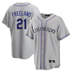 BIPIHUC C.Rockies #21 Kyle Freeland Player Gray Game Home Stitched Jerseys