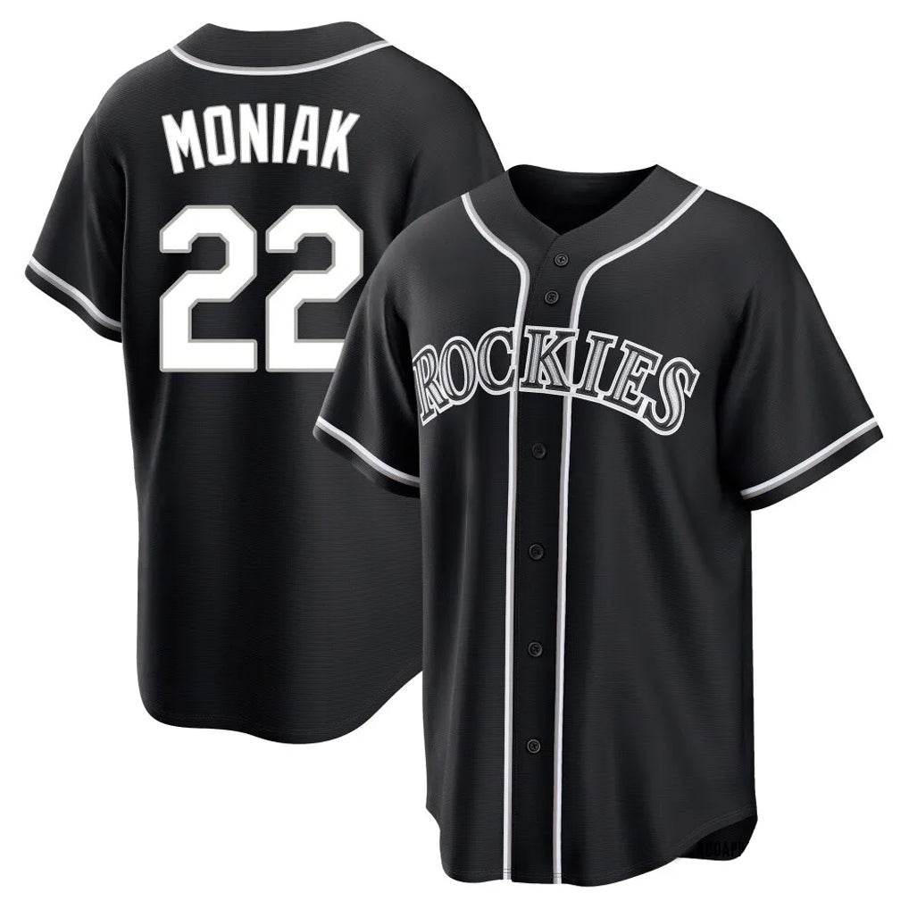 BIPIHUC C.Rockies #22 Mickey Moniak Player Black Fashion Out Home Game Stitched Jerseys