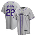 BIPIHUC C.Rockies #22 Mickey Moniak Player Gray Game Home Stitched Jerseys