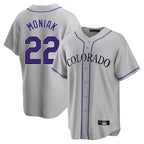 BIPIHUC C.Rockies #22 Mickey Moniak Player Gray Game Home Stitched Jerseys