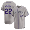 BIPIHUC C.Rockies #22 Mickey Moniak Player Gray Limited Home Stitched Jerseys
