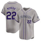 BIPIHUC C.Rockies #22 Mickey Moniak Player Gray Limited Home Stitched Jerseys