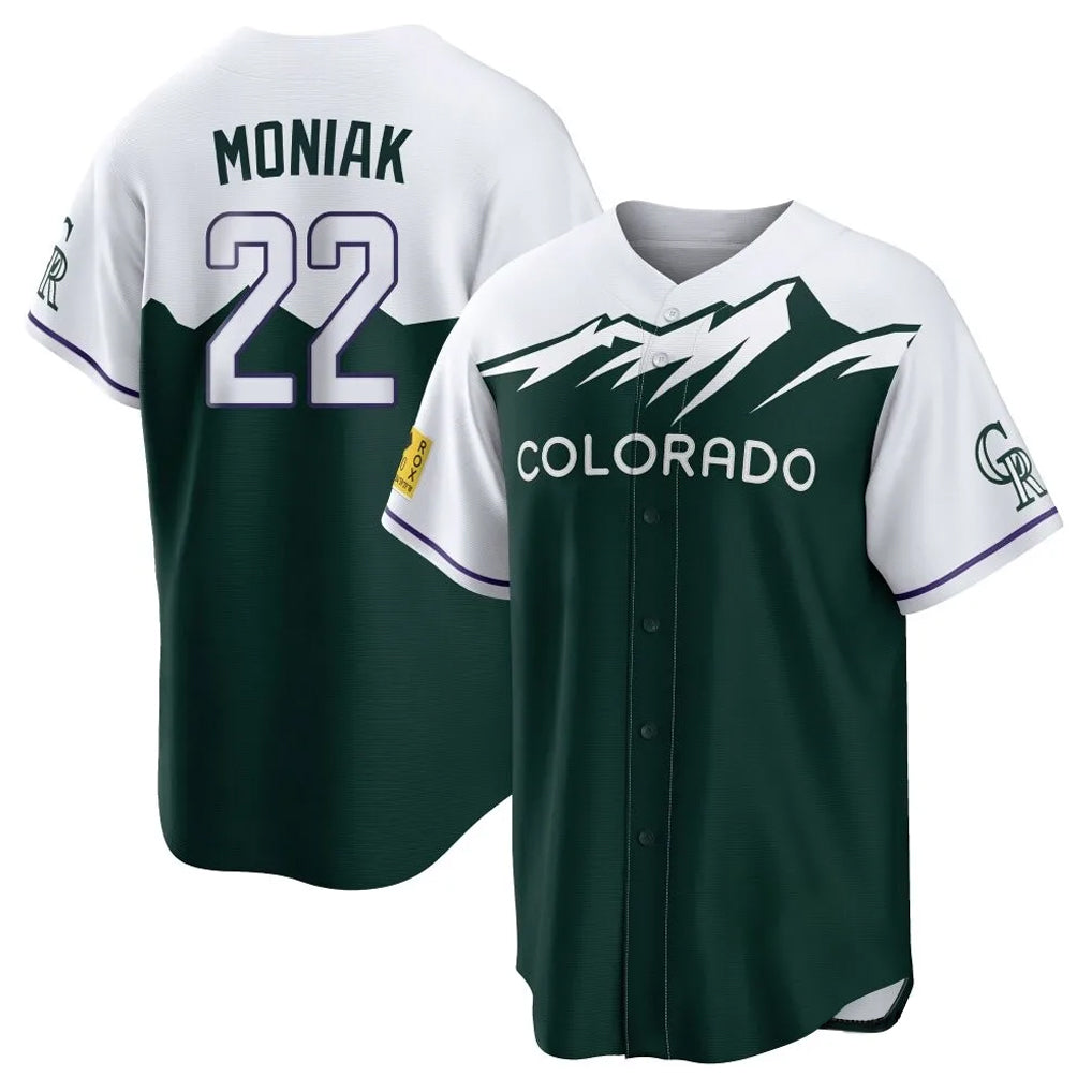 BIPIHUC C.Rockies #22 Mickey Moniak Player Green City Connect Home Game Stitched Jerseys