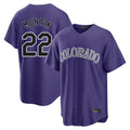 BIPIHUC C.Rockies #22 Mickey Moniak Player Purple Game Home Stitched Jerseys