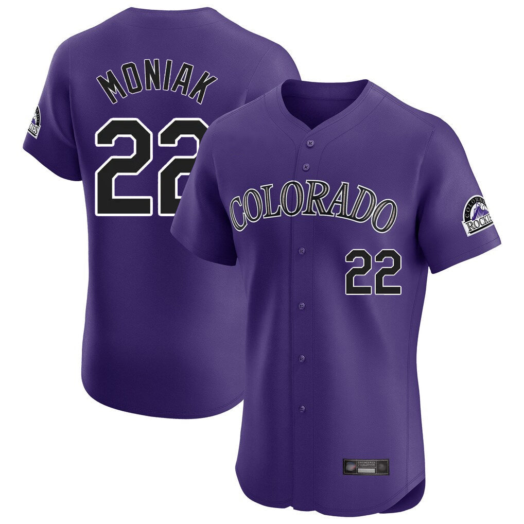 BIPIHUC C.Rockies #22 Mickey Moniak Player Purple Limited Elite Home Stitched Jerseys