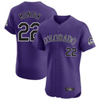 BIPIHUC C.Rockies #22 Mickey Moniak Player Purple Limited Elite Home Stitched Jerseys