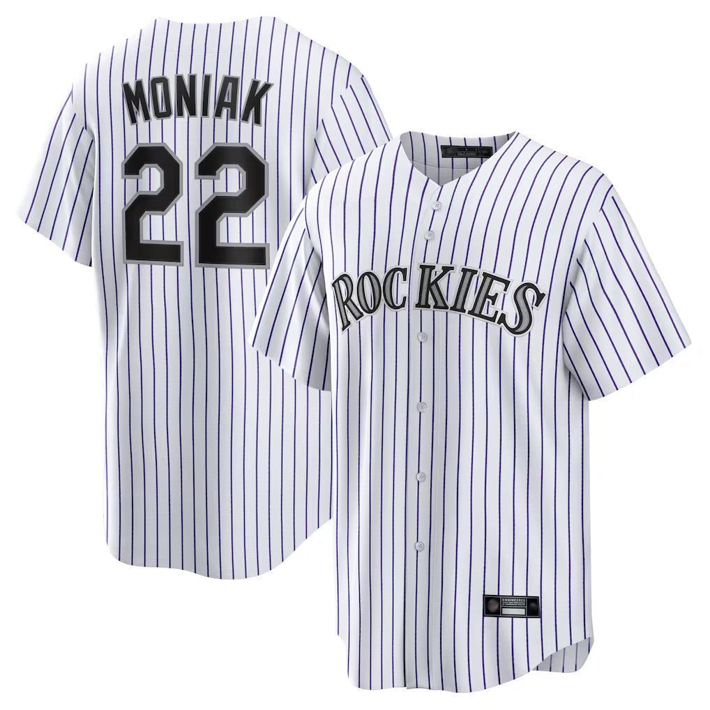 BIPIHUC C.Rockies #22 Mickey Moniak Player White Game Home Stitched Jerseys