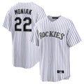 BIPIHUC C.Rockies #22 Mickey Moniak Player White Game Home Stitched Jerseys