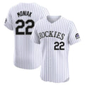 BIPIHUC C.Rockies #22 Mickey Moniak Player White Limited Elite Home Stitched Jerseys