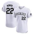 BIPIHUC C.Rockies #22 Mickey Moniak Player White Limited Elite Home Stitched Jerseys