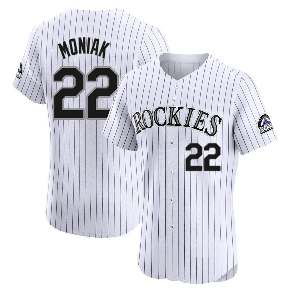 BIPIHUC C.Rockies #22 Mickey Moniak Player White Limited Elite Home Stitched Jerseys