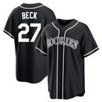 BIPIHUC C.Rockies #27 Jordan Beck Player Black Fashion Out Home Game Stitched Jerseys