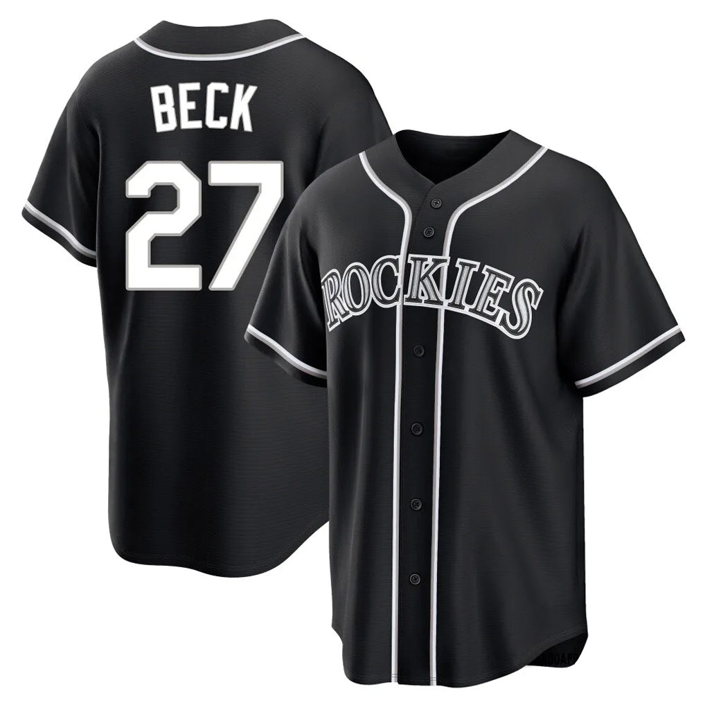 BIPIHUC C.Rockies #27 Jordan Beck Player Black Fashion Out Home Game Stitched Jerseys