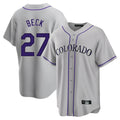 BIPIHUC C.Rockies #27 Jordan Beck Player Gray Game Home Stitched Jerseys